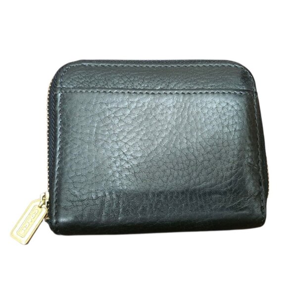 COACH VINTAGE SONOMA BLACK PEBBLE LEATHER ZIP AROUND COIN/CARD CASE WALLET - Picture 3 of 10